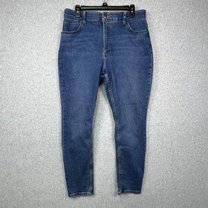 Lee Jeans Women's 14 Blue Denim Stretch Skinny Jeans High Rise 32x26